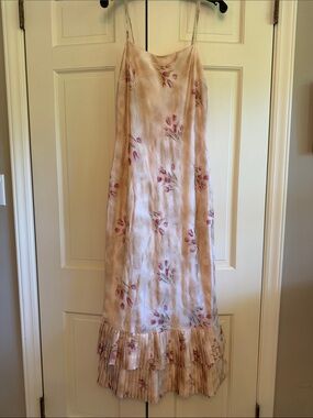Floral Slip Maxi Dress in Blush Pink